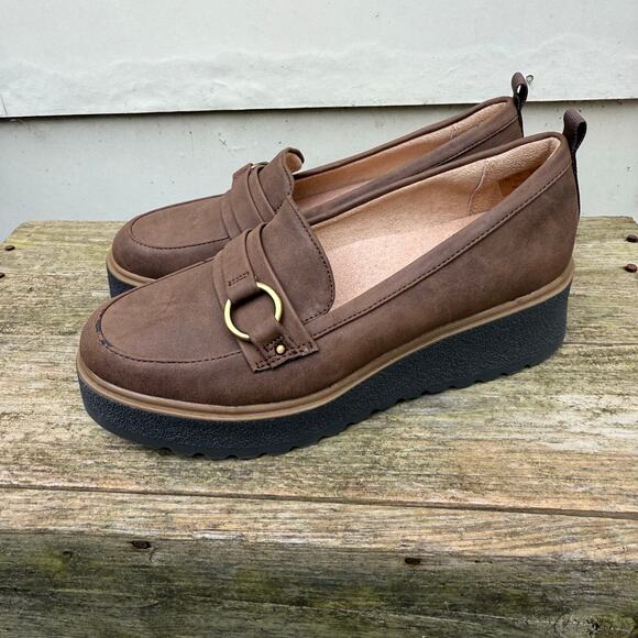 Naturalizer Soul Joyla Platform Lug Wedge Loafers Brown Synthetic Loafer 7.5M - Picture 5 of 9